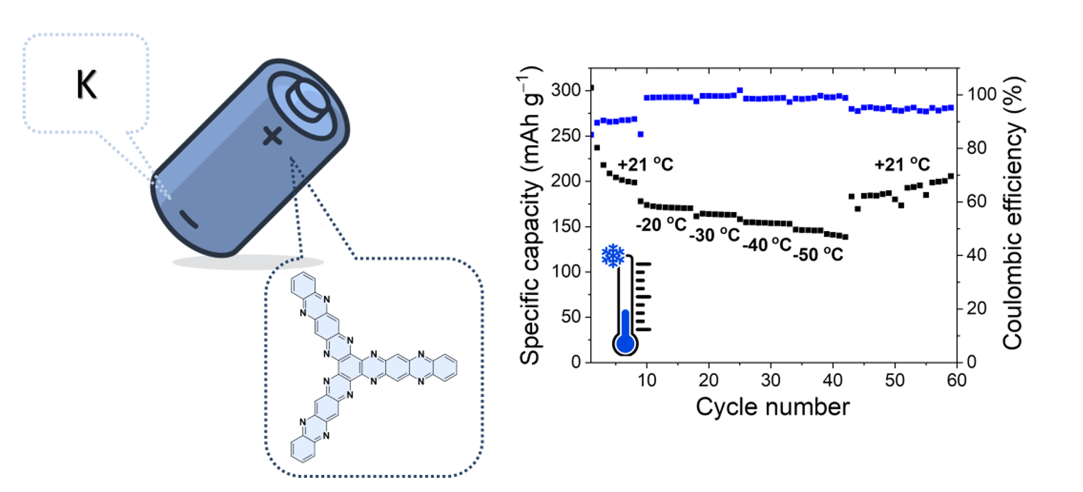 Органический катод для калиевых батарей: энергия в условиях арктического холода